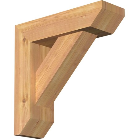 Ekena Millwork Traditional Slat Smooth Bracket w/ Offset Brace, Western Red Cedar, 5 1/2"W x 18"D x 18"H BKT0604X18X18TRA06SWR